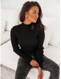 Taillierter schwarzer Rollkragenpullover für Damen 3212024 – Online-Shop – Boutique